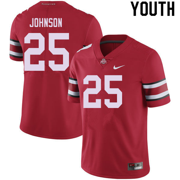 Ohio State Buckeyes Xavier Johnson Youth #25 Red Authentic Stitched College Football Jersey
